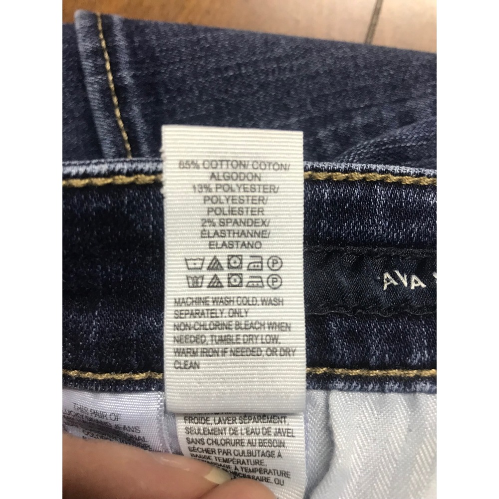 Lucky Brand Ava Skinny Jeans Dark‎ Wash Frayed Hem Distressed Size 6 28 - Picture 10 of 10